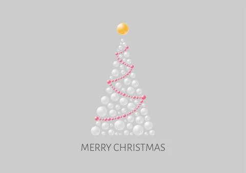 Christmas poster with abstract bubble tree Stock Illustration