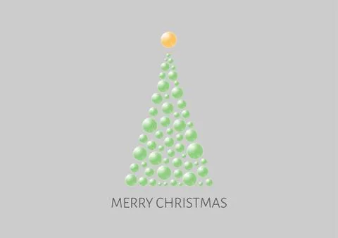 Christmas poster with abstract bubble tree Illustrazione stock