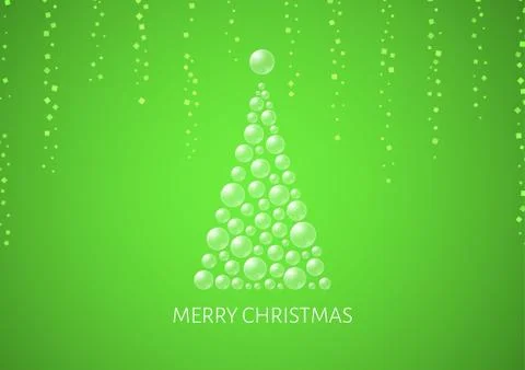 Christmas poster with abstract bubble tree Stock Illustration