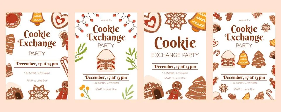 Christmas poster template with copy space, Invitation for Xmas party. Vertical Stock Illustration