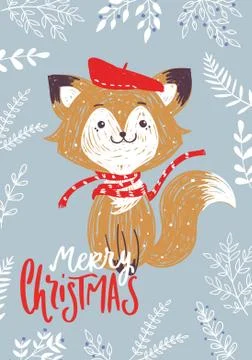 Christmas Posters. Vector illustration. Template for Greeting Scrapbooking, C Stock Illustration