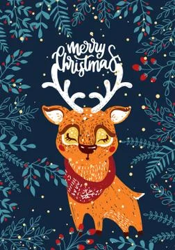 Christmas Posters. Vector illustration. Template for Greeting Scrapbooking, C Stock Illustration
