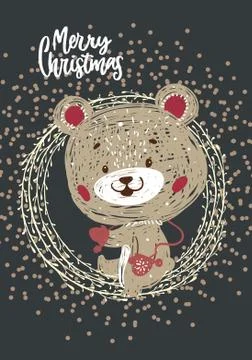 Christmas Posters. Vector illustration. Template for Greeting Scrapbooking, C Stock Illustration