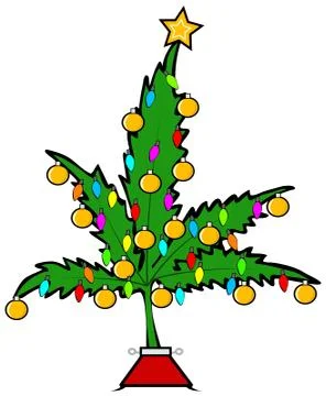 Christmas pot leaf tree Stock Illustration