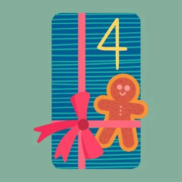 Christmas present from above flat vector illustration イラスト素材