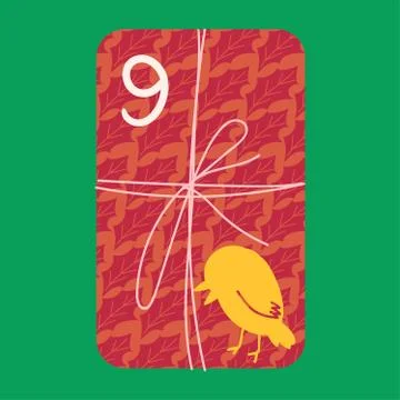 Christmas present from above flat vector illustration Stock Illustration
