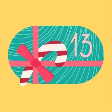Christmas present from above flat vector illustration Stock Illustration