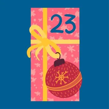 Christmas present from above flat vector illustration Stock Illustration