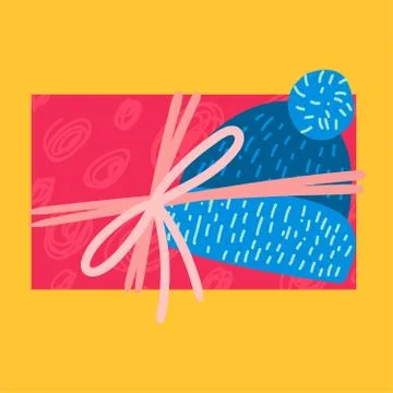 Christmas present from above flat vector illustration 스톡 일러스트