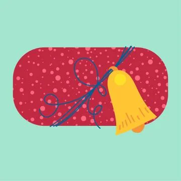 Christmas present from above flat vector illustration イラスト素材