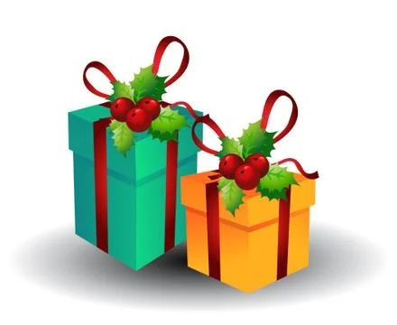 Christmas present box Stock Illustration