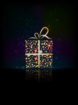 Christmas present box made from shining stars Stock Illustration
