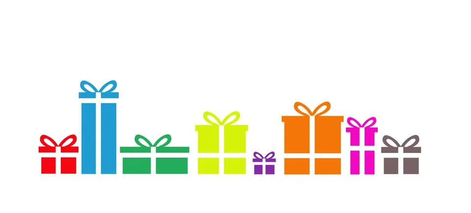 Christmas present box set Stock Illustration