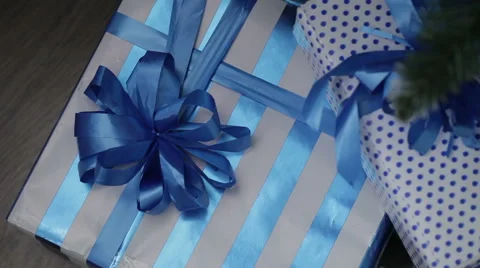 Christmas Present Boxes under the Christmas tree Stock Footage 45795311