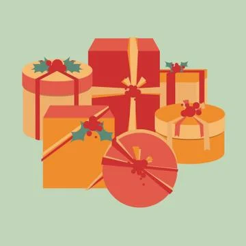 Christmas present collection Stock Illustration