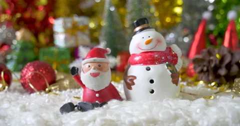 Christmas present gift box under bauble christmas tree decorated holiday Stock Footage 292048168