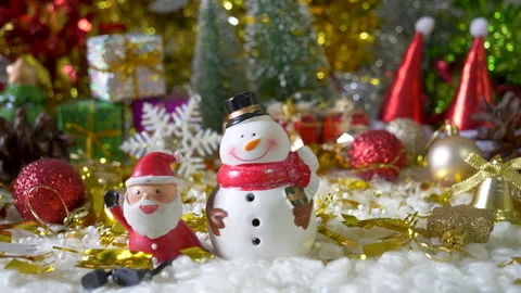 Christmas present gift box under bauble christmas tree decorated holiday Stock Footage 292048282