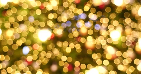 Christmas present gift box under bauble christmas tree decorated holiday Stock Footage 292053850