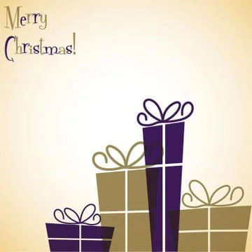 Christmas present overlay card in vector format Stock Illustration