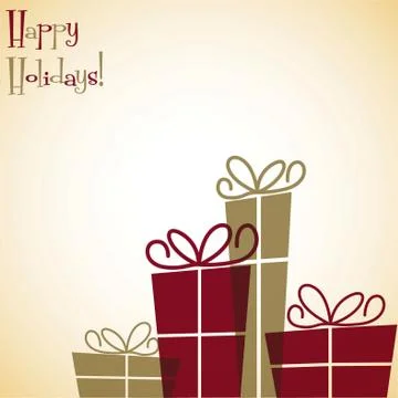 Christmas present overlay card in vector format Ilustración de archivo