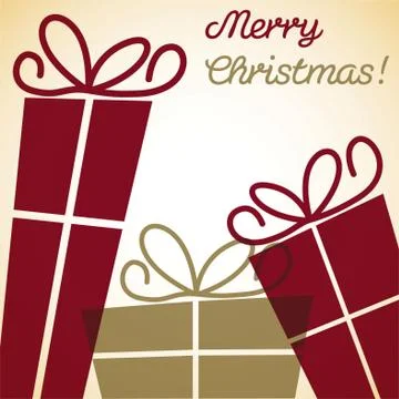 Christmas present overlay card in vector format Stock Illustration