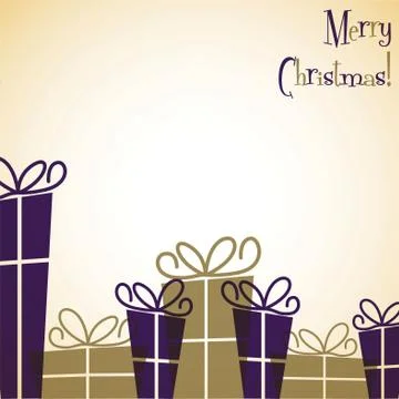 Christmas present overlay card in vector format Stock Illustration