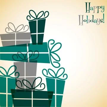 Christmas present overlay card in vector format Stock Illustration