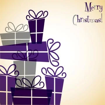 Christmas present overlay card in vector format Stock Illustration