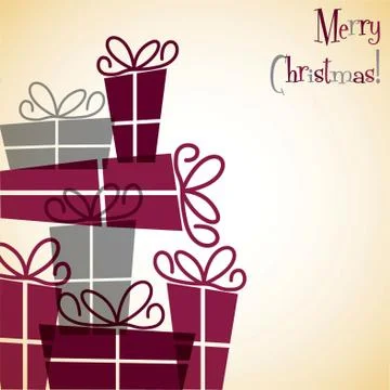 Christmas present overlay card in vector format Stock Illustration