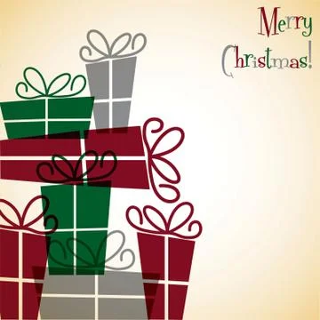 Christmas present overlay card in vector format Stock Illustration