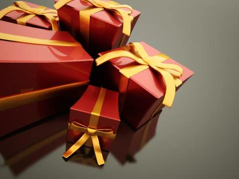 Christmas present with ribbon Stock Illustration
