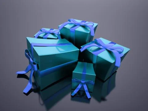 Christmas present with ribbon Stock Illustration