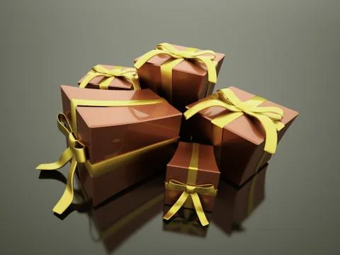 Christmas present with ribbon Stock Illustration