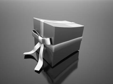 Christmas present with ribbon Stock Illustration