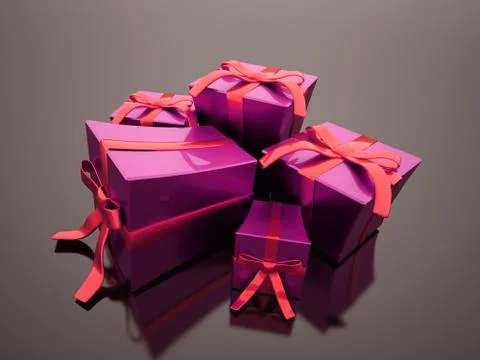 Christmas present with ribbon Stock Illustration