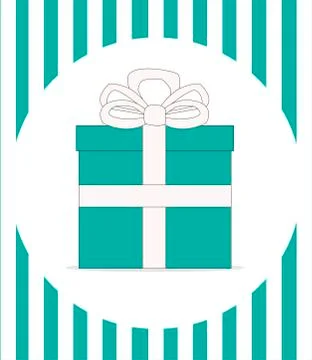 Christmas present with ribbon on a light background Stock Illustration