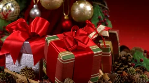 Christmas present, Slow Motion Stock Footage 9295465