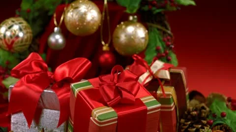 Christmas present, Slow Motion Stock Footage 9295600