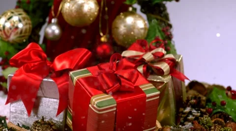 Christmas present, Slow Motion Stock Footage 9295828