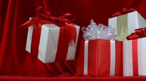 Christmas present, Slow Motion Stock Footage 9296670