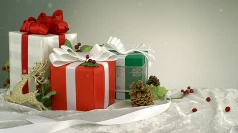 Christmas present, Slow Motion Stock Footage 9298518