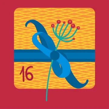 Christmas present in wrapping paper flat vector illustration Illustrazione stock