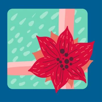 Christmas present in wrapping paper flat vector illustration 스톡 일러스트