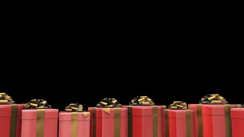 Christmas Presents with Alpha Stock Footage 70909176