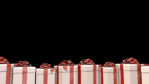 Christmas Presents with Alpha Stock Footage 70909179