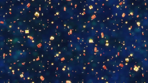 CHRISTMAS Presents Background Blue LOOP-TILE. This footage is loopable and Stock Footage 245410280