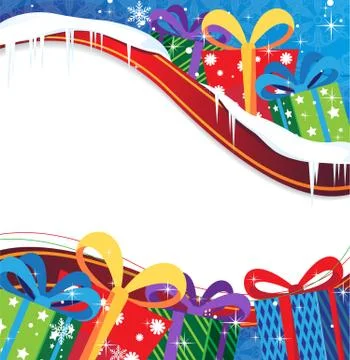 Christmas presents background Stock Illustration