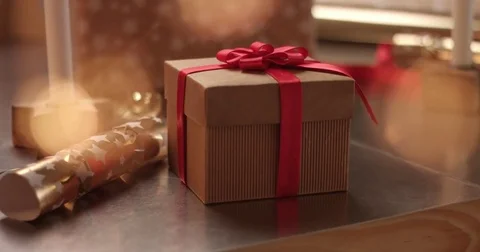 Christmas presents in beautiful boxes Stock Footage 81916124