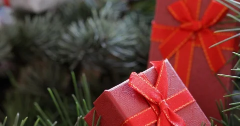 Christmas presents, close up Stock Footage 96183767