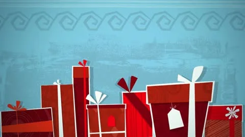Christmas Presents Gifts Christmas loop ready animation background Stock Footage